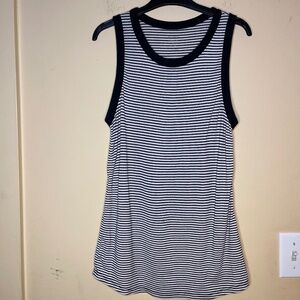 Eileen Fisher Black and White Striped Tank Top